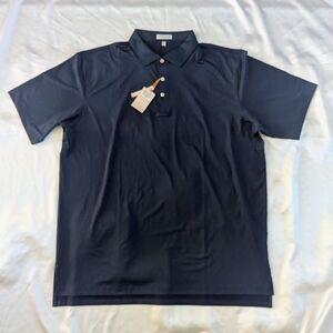 Peter Millar Men's Cottage Solid Performance Polo Shirt Navy XXL